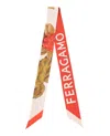 Ferragamo Ladies White Wild Berry Print Silk Bandeau