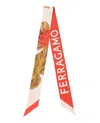Ferragamo Wild-berry Print Silk Bandeau In Red