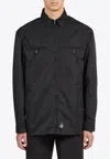 Ferragamo Logo Patch Polyester Windbreaker In Black