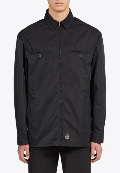 Ferragamo Windbreaker In Tech Fabric In Black