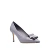 Ferragamo Woman Pumps Lilac Size 8 Lambskin In Grey
