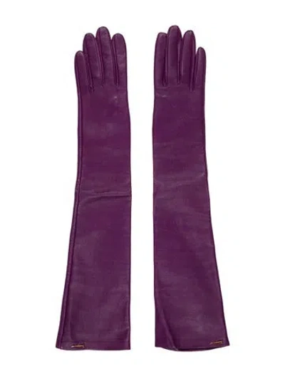 Pre-owned Ferragamo Winter Gloves In Purple