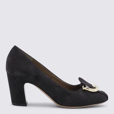 Ferragamo With Heel T. Moro In Black