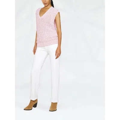 Ferragamo Without Sleeves V-neck In Pink