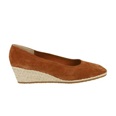 Pre-owned Ferragamo Wmns Campy 1976 Espadrille Wedge 'tan' | Women's Size 10 In Brown