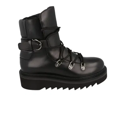 Pre-owned Ferragamo Wmns Elimo Lace-up Leather Boot 'black' | Women's Size 8.5