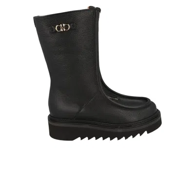 Pre-owned Ferragamo Wmns Eurialo F Leather Boot 'black' | Women's Size 7.5