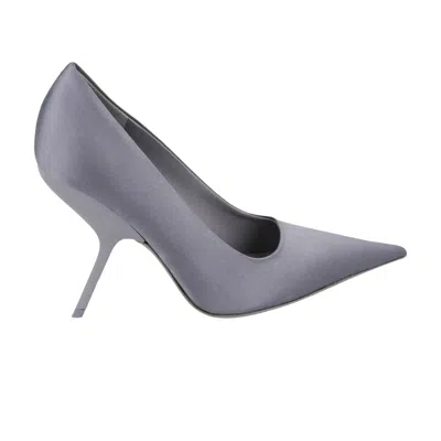 Pre-owned Ferragamo Wmns Eva X5 Satin Pump 'dark Grey' | Women's Size 7 In Gray
