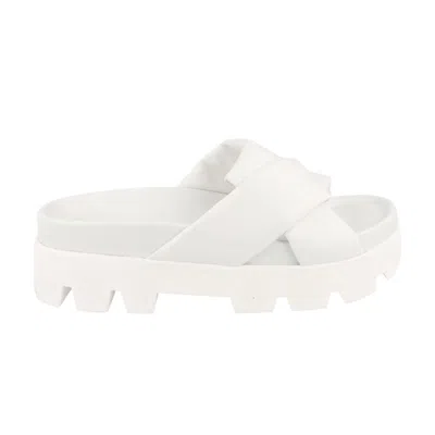 Pre-owned Ferragamo Wmns  Air Lug Leather Slide 'white' | Women's Size 6