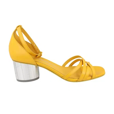 Pre-owned Ferragamo Wmns  Flor 55 Sandal 'light Yellow' | Women's Size 9