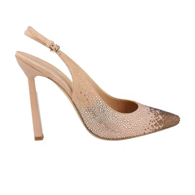 Pre-owned Ferragamo Wmns  Jessie Crystal-embellished Slingback Pump 'bone' | White | Women's Size 7.5