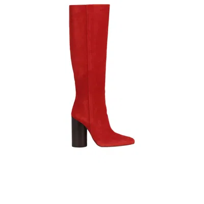Pre-owned Ferragamo Wmns  Pampero Suede Knee-high Boot 'red' | Women's Size 8.5
