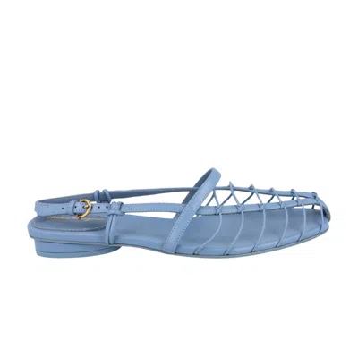 Pre-owned Ferragamo Wmns  Shay 10 Caged Slingback Sandal 'light Blue' | Women's Size 6