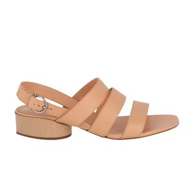 Pre-owned Ferragamo Wmns  Trezze Heel Sandal 'peach' | Tan | Women's Size 10 In Brown