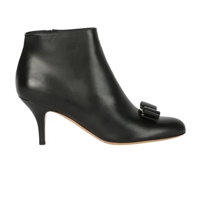Pre-owned Ferragamo Wmns  Vara Bow Ankle Boot 'black' | Women's Size 10