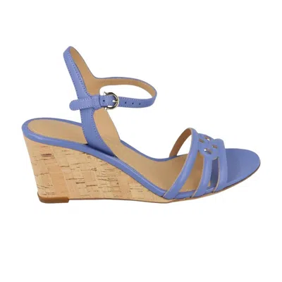 Pre-owned Ferragamo Wmns Fieri Leather Wedge Sandal 'bue' | Blue | Women's Size 10