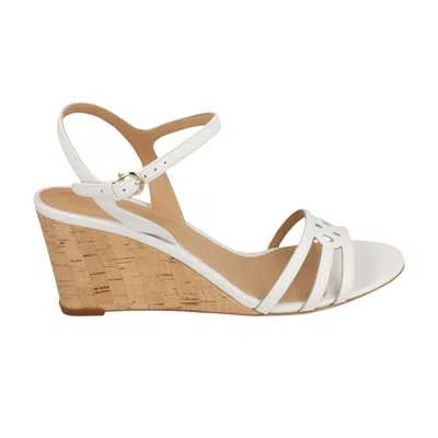 Pre-owned Ferragamo Wmns Fieri Leather Wedge Sandal 'white' | Women's Size 10.5