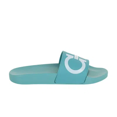 Pre-owned Ferragamo Wmns Groovy Dual Gancini Slide 'blue' | Women's Size 42