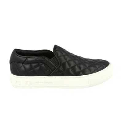 Pre-owned Ferragamo Wmns Lisa 1 Quilted Slip-on Sneaker 'black' | Women's Size 9.5