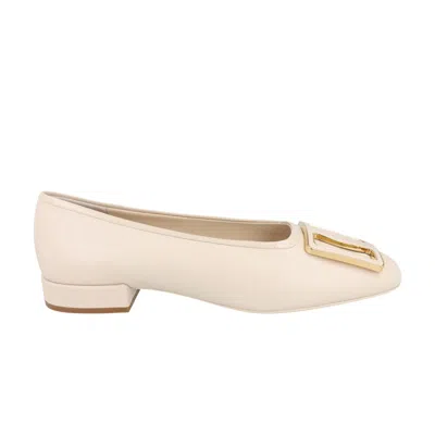 Pre-owned Ferragamo Wmns Myrna Patent Leather Ballet Flat 'bone' | White | Women's Size 11