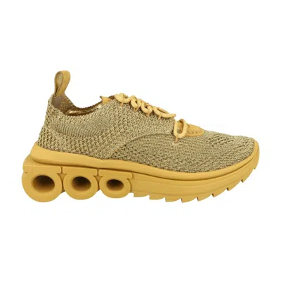 Pre-owned Ferragamo Wmns Nima Knit Low-top Sneaker 'brown' | Women's Size 5