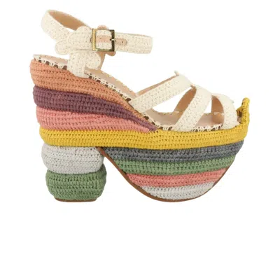 Pre-owned Ferragamo Wmns Rainbow Future Platform Sandal 'multi-color' | Women's Size 7