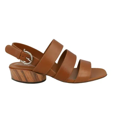 Pre-owned Ferragamo Wmns Trezze Slingback Sandal 'brown' | Women's Size 9.5
