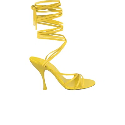 Pre-owned Ferragamo Wmns Victoria X5 Wrap Tie Sandal 'dark Yellow' | Women's Size 7
