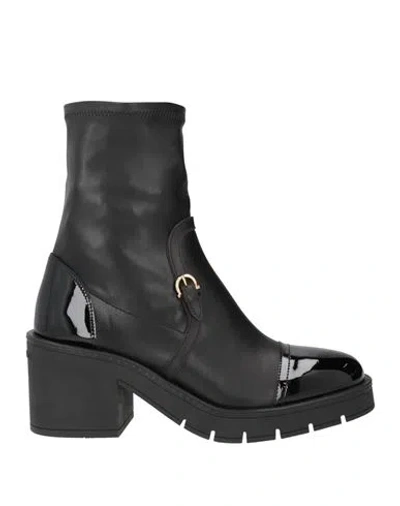 Ferragamo Woman Ankle Boots Black Size 10.5 Calfskin