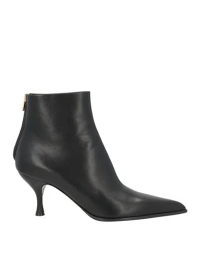Ferragamo Woman Ankle Boots Black Size 10.5 Leather