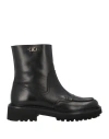 Ferragamo Woman Ankle Boots Black Size 10.5 Leather In Black