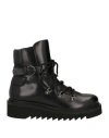 Ferragamo Black Leather Lace Up Boot In Black