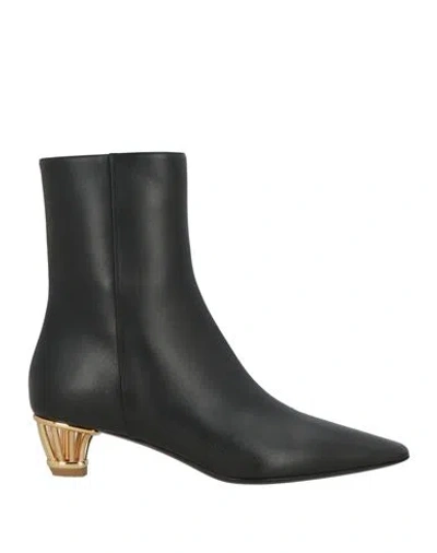 Ferragamo Woman Ankle Boots Black Size 6.5 Calfskin