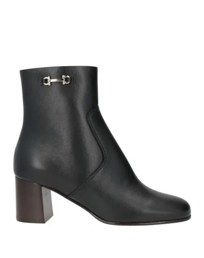 Ferragamo Woman Ankle Boots Black Size 6.5 Calfskin