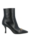Ferragamo Woman Ankle Boots Black Size 7.5 Calfskin In Black