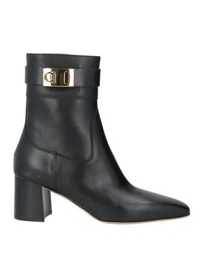 Ferragamo Woman Ankle Boots Black Size 7.5 Leather
