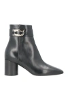 Ferragamo Woman Ankle Boots Black Size 5.5 Lambskin In Black