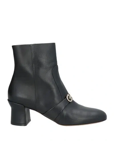 Ferragamo Woman Ankle Boots Black Size 8 Leather