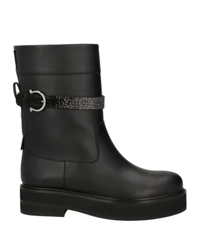 Ferragamo Woman Ankle Boots Black Size 8 Leather