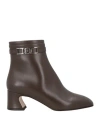 Ferragamo Woman Ankle Boots Brown Size 9.5 Calfskin In Brown