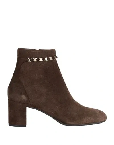 Ferragamo Woman Ankle Boots Dark Brown Size 10 Leather