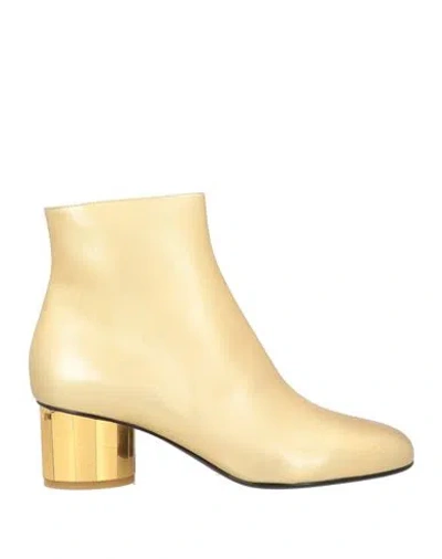 Ferragamo Woman Ankle Boots Gold Size 10.5 Lambskin