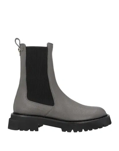 Ferragamo Woman Ankle Boots Grey Size 6.5 Calfskin In Gray