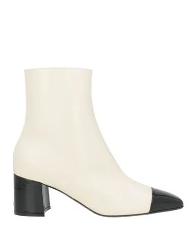 Ferragamo Woman Ankle Boots Ivory Size 10 Leather In White