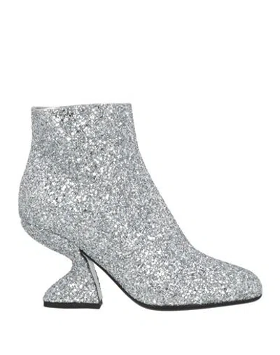 Ferragamo Woman Ankle Boots Silver Size 8 Leather