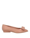 Ferragamo Woman Ballet Flats Antique Rose Size 7.5 Lambskin In Pink