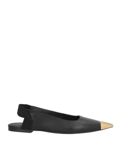 Ferragamo Woman Ballet Flats Black Size 10 Lambskin