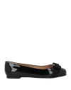 Ferragamo Varina Leather Flat In Black