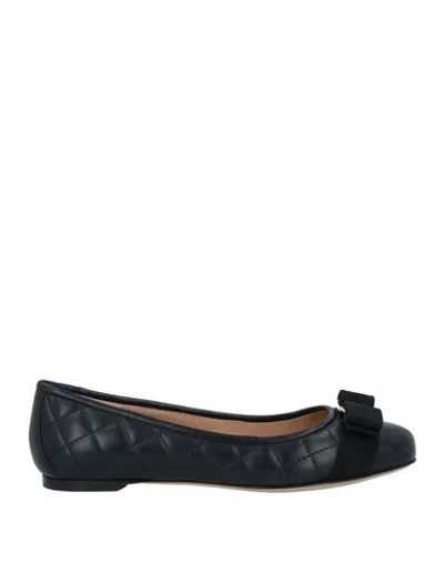 Ferragamo Woman Ballet Flats Black Size 5 Calfskin
