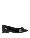 Ferragamo Woman Ballet Flats Black Size 6.5 Calfskin